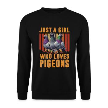 Pigeon Lovers Pigeons Bird Lovers - Unisex Sweatshirt - black - Front - Alina (178cm) & Michal (187cm)