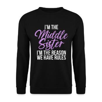 Sister Brother Matching Siblings Twins - Unisex Sweatshirt - black - Front - Alina (178cm) & Michal (187cm)