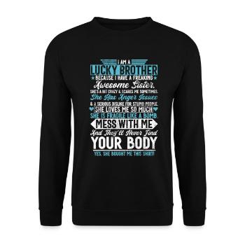 Sister Brother Matching Siblings Twins - Unisex Sweatshirt - black - Front - Alina (178cm) & Michal (187cm)