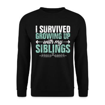 Sister Brother Matching Siblings Twins - Unisex Sweatshirt - black - Front - Alina (178cm) & Michal (187cm)