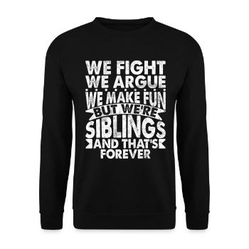 Sister Brother Matching Siblings Twins - Unisex Sweatshirt - black - Front - Alina (178cm) & Michal (187cm)
