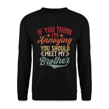 Sister Brother Matching Siblings Twins - Unisex Sweatshirt - black - Front - Alina (178cm) & Michal (187cm)