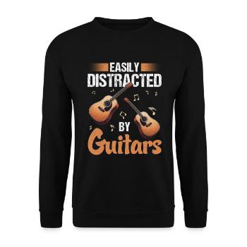 Gitarrist Gitarrist Musiker Gitarrenmusik - Unisex Pullover - Schwarz - Vorne - Alina (178cm) & Michal (187cm)