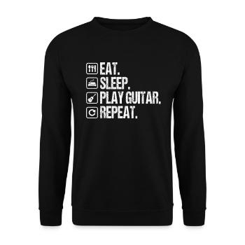 Gitarrist Gitarrist Musiker Gitarrenmusik - Unisex Pullover - Schwarz - Vorne - Alina (178cm) & Michal (187cm)