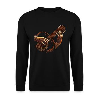 Gitarrist Gitarrist Musiker Gitarrenmusik - Unisex Pullover - Schwarz - Vorne - Alina (178cm) & Michal (187cm)