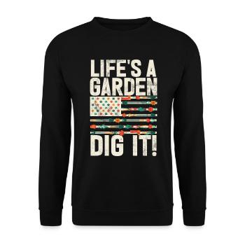 Garden Plants Gardener Garden Lover Planting - Unisex Sweatshirt - black - Front - Alina (178cm) & Michal (187cm)