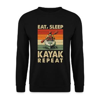 Kayak -Kayak -Paddle Lovers Kayak Adventure - Unisex Sweatshirt - black - Front - Alina (178cm) & Michal (187cm)