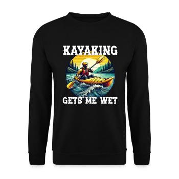 Kayak -Kayak -Paddle Lovers Kayak Adventure - Unisex Sweatshirt - black - Front - Alina (178cm) & Michal (187cm)