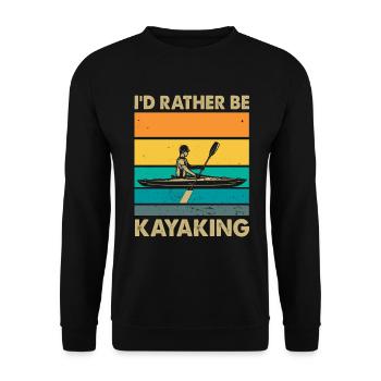 Kayak -Kayak -Paddle Lovers Kayak Adventure - Unisex Sweatshirt - black - Front - Alina (178cm) & Michal (187cm)