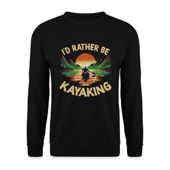 Kayak -Kayak -Paddle Lovers Kayak Adventure - Unisex Sweatshirt - black - Front - Alina (178cm) & Michal (187cm)