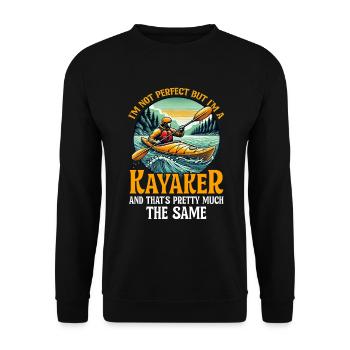 Kayak -Kayak -Paddle Lovers Kayak Adventure - Unisex Sweatshirt - black - Front - Alina (178cm) & Michal (187cm)