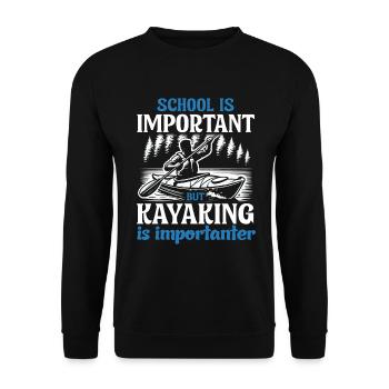 Kayak -Kayak -Paddle Lovers Kayak Adventure - Unisex Sweatshirt - black - Front - Alina (178cm) & Michal (187cm)