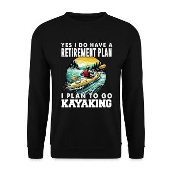 Kayak -Kayak -Paddle Lovers Kayak Adventure - Unisex Sweatshirt - black - Front - Alina (178cm) & Michal (187cm)