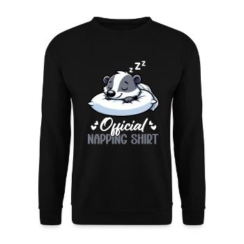 Official Badger Sleepshirt for Sleep - Unisex Sweatshirt - black - Front - Alina (178cm) & Michal (187cm)