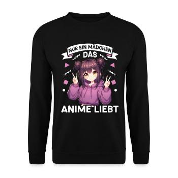 Juste une fille qui aime les mangas Kawaii animés - Sweat-shirt Unisexe - noir - Devant - Alina (178cm) & Michal (187cm)