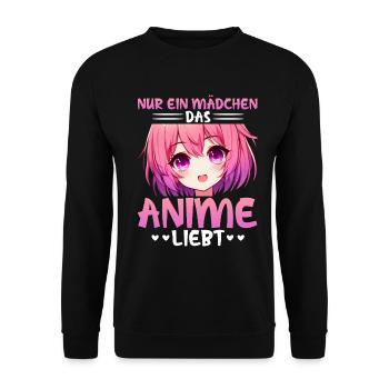 Juste une fille qui aime les mangas Kawaii animés - Sweat-shirt Unisexe - noir - Devant - Alina (178cm) & Michal (187cm)
