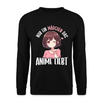 Juste une fille qui aime les mangas Kawaii animés - Sweat-shirt Unisexe - noir - Devant - Alina (178cm) & Michal (187cm)