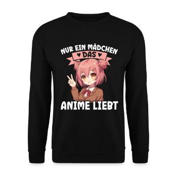 Juste une fille qui aime les mangas Kawaii animés - Sweat-shirt Unisexe - noir - Devant - Alina (178cm) & Michal (187cm)