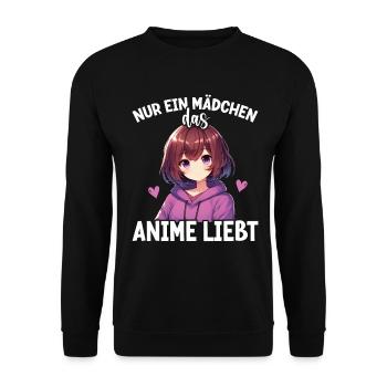 Juste une fille qui aime les mangas Kawaii animés - Sweat-shirt Unisexe - noir - Devant - Alina (178cm) & Michal (187cm)