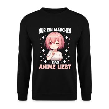 Juste une fille qui aime les mangas Kawaii animés - Sweat-shirt Unisexe - noir - Devant - Alina (178cm) & Michal (187cm)