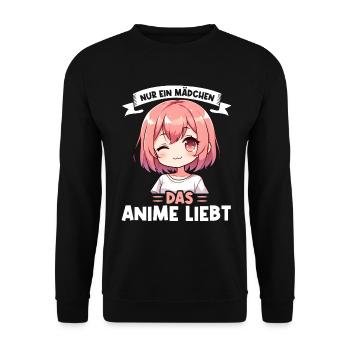 Juste une fille qui aime les mangas Kawaii animés - Sweat-shirt Unisexe - noir - Devant - Alina (178cm) & Michal (187cm)