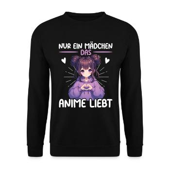 Juste une fille qui aime les mangas Kawaii animés - Sweat-shirt Unisexe - noir - Devant - Alina (178cm) & Michal (187cm)