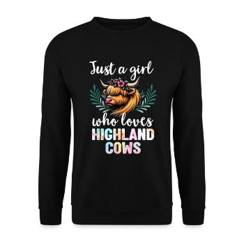 Scottish Highland Cow Scotland Farm - Unisex Sweatshirt - black - Front - Alina (178cm) & Michal (187cm)