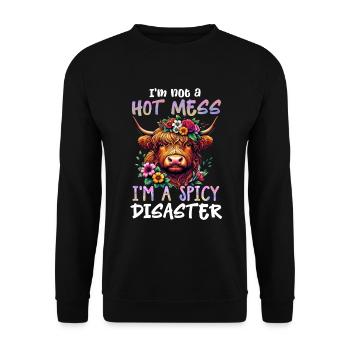 Scottish Highland Cow Scotland Farm - Unisex Sweatshirt - black - Front - Alina (178cm) & Michal (187cm)