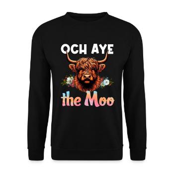 Scottish Highland Cow Scotland Farm - Unisex Sweatshirt - black - Front - Alina (178cm) & Michal (187cm)