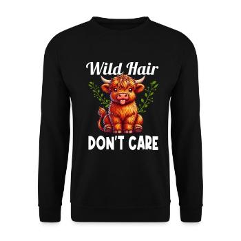 Scottish Highland Cow Scotland Farm - Unisex Sweatshirt - black - Front - Alina (178cm) & Michal (187cm)