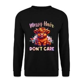 Scottish Highland Cow Scotland Farm - Unisex Sweatshirt - black - Front - Alina (178cm) & Michal (187cm)