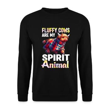 Scottish Highland Cow Scotland Farm - Unisex Sweatshirt - black - Front - Alina (178cm) & Michal (187cm)