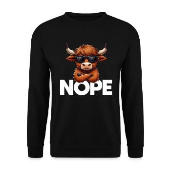 Scottish Highland Cow Scotland Farm - Unisex Sweatshirt - black - Front - Alina (178cm) & Michal (187cm)