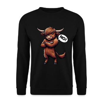 Scottish Highland Cow Scotland Farm - Unisex Sweatshirt - black - Front - Alina (178cm) & Michal (187cm)