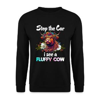 Scottish Highland Cow Scotland Farm - Unisex Sweatshirt - black - Front - Alina (178cm) & Michal (187cm)