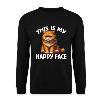 C’est mon visage heureux les chats - Sweat-shirt Unisexe - noir - Devant - Alina (178cm) & Michal (187cm)