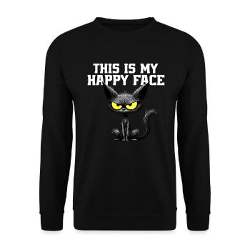 C’est mon visage heureux les chats - Sweat-shirt Unisexe - noir - Devant - Alina (178cm) & Michal (187cm)