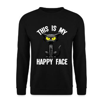 C’est mon visage heureux les chats - Sweat-shirt Unisexe - noir - Devant - Alina (178cm) & Michal (187cm)