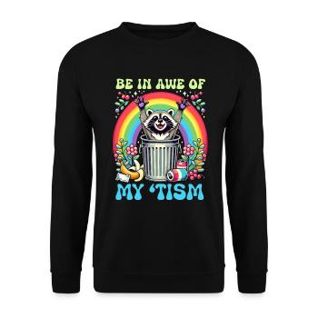 Be In Awe Of My 'Tism Autistic Raccoons - Unisex Sweatshirt - black - Front - Alina (178cm) & Michal (187cm)