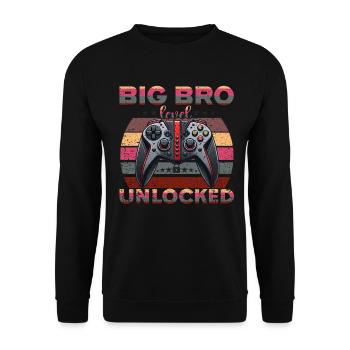 Level Bis Big Brother Console Gamer Elder - Unisex Pullover - Schwarz - Vorne - Alina (178cm) & Michal (187cm)