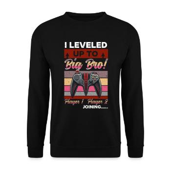 Level Bis Big Brother Console Gamer Elder - Unisex Pullover - Schwarz - Vorne - Alina (178cm) & Michal (187cm)