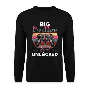Level Bis Big Brother Console Gamer Elder - Unisex Pullover - Schwarz - Vorne - Alina (178cm) & Michal (187cm)