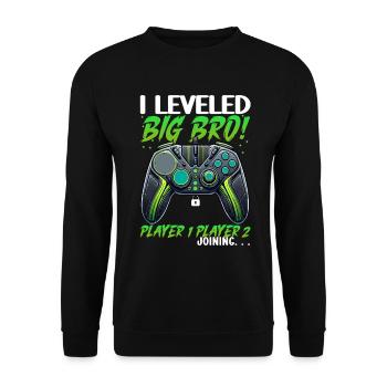 Level Bis Big Brother Console Gamer Elder - Unisex Pullover - Schwarz - Vorne - Alina (178cm) & Michal (187cm)