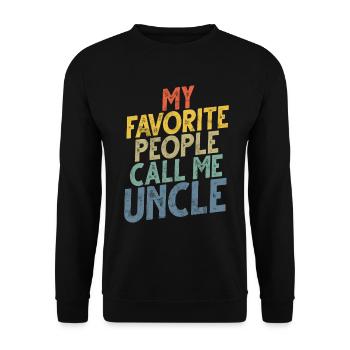 Best Uncle Proud Uncle Quote Humor - Unisex Sweatshirt - black - Front - Alina (178cm) & Michal (187cm)
