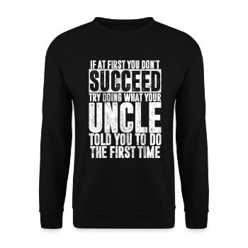 Best Uncle Proud Uncle Quote Humor - Unisex Sweatshirt - black - Front - Alina (178cm) & Michal (187cm)
