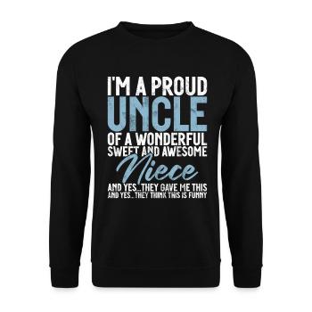 Meilleur oncle fier oncle citation humour - Sweat-shirt Unisexe - noir - Devant - Alina (178cm) & Michal (187cm)