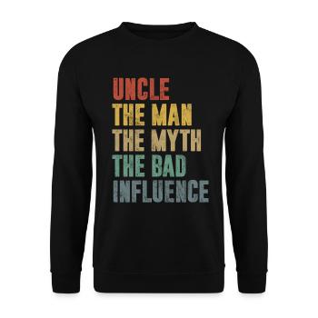 Best Uncle Proud Uncle Quote Humor - Unisex Sweatshirt - black - Front - Alina (178cm) & Michal (187cm)