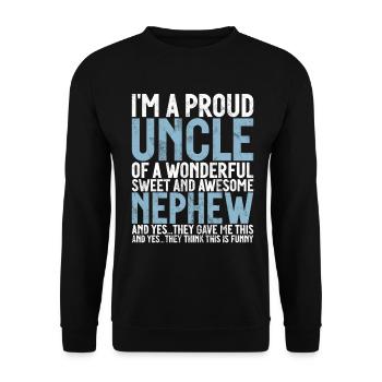 Best Uncle Proud Uncle Quote Humor - Unisex Sweatshirt - black - Front - Alina (178cm) & Michal (187cm)