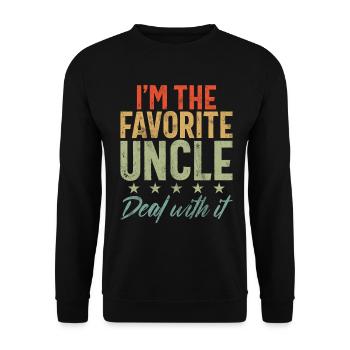 Best Uncle Proud Uncle Quote Humor - Unisex Sweatshirt - black - Front - Alina (178cm) & Michal (187cm)