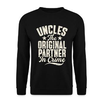 Best Uncle Proud Uncle Quote Humor - Unisex Sweatshirt - black - Front - Alina (178cm) & Michal (187cm)